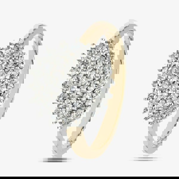 T. H. Baker 9ct Yellow Gold 0.75ct Diamond Cluster Ring PR04663Y