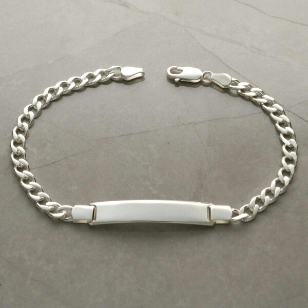 Christopher James of London Sterling Silver Mens Slim ID Bracelet With Optional Engraving