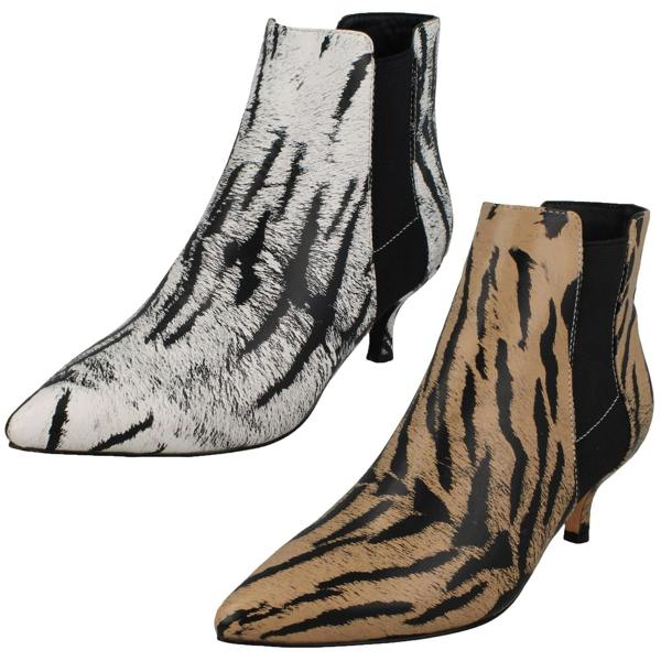 Spot On Ladies Spot On Animal Print Ankle Boots F51118
