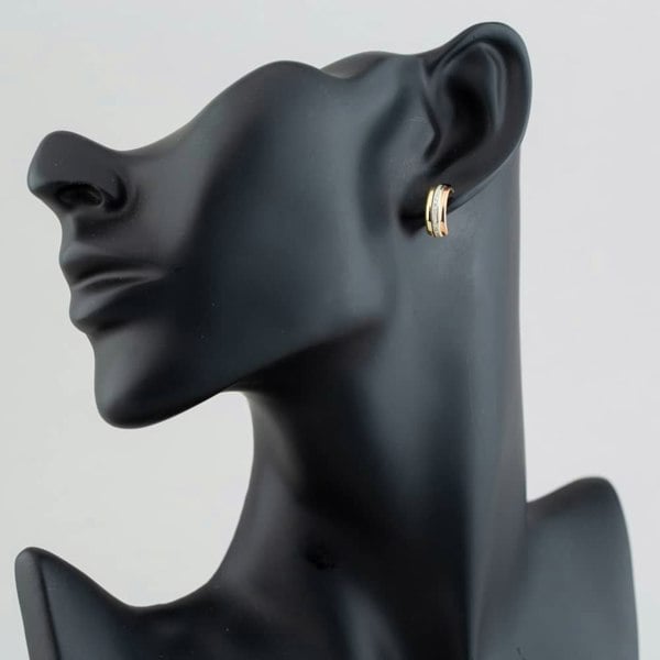 T. H. Baker 9ct Three Colour Gold Half-Hoop Earrings 3.58.7519