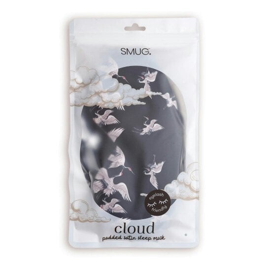 Cloud Padded Satin Sleep Mask - Moonlit Cranes Print