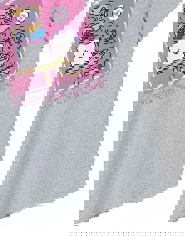 Pusheen Girls Grey Weekend Plans Short Sleeved T-Shirt