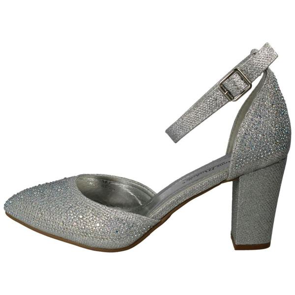 Anne Michelle Ladies Anne Michelle Block Heel Glitter Court Shoes