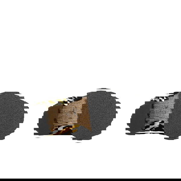 Embassy London Impala - Black & Gold - Women's Suede Ankle Boot with Block Heel & Gold Foil Zebra Stripes