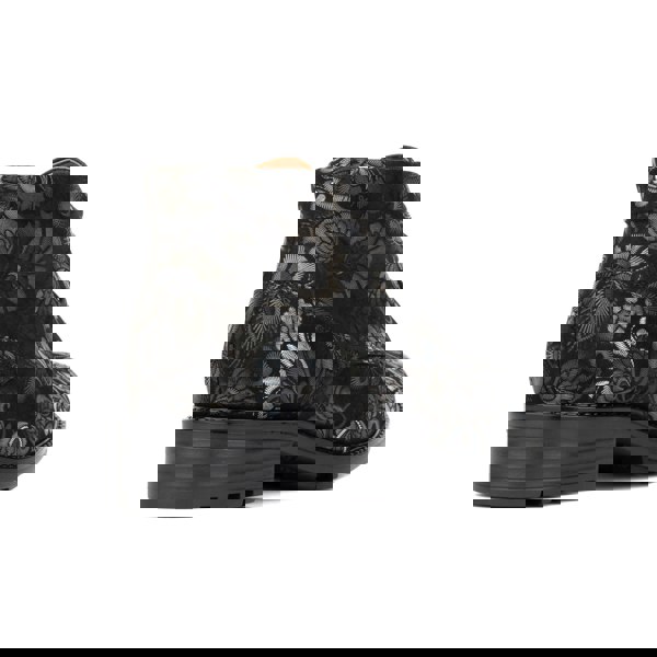 Embassy London Laviva - Black Emboss - Women's round toe wide fitted ankle boot In nubuck leather