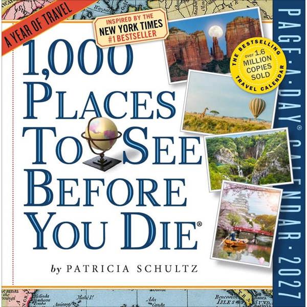 1,000 Places To See Before You Die Desk Calendar 2027, Desk Calendars, Day To View, Travel, Gift
