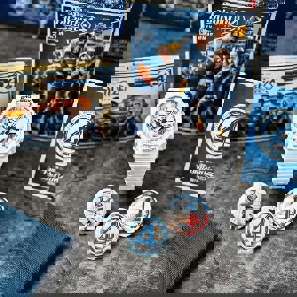 Casio Mens G-Shock Marvel Studios Fantastic Four White & Blue Dial Watch GA-2100HDS-7AER