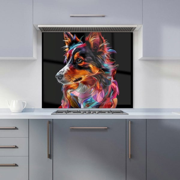 Warren Reed - Designer Colorful Collie Dreams Kitchen Splashback