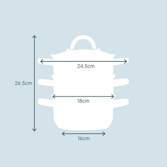 Cooks Professional 3 Tier Stainless Steel Steamer | 16cm