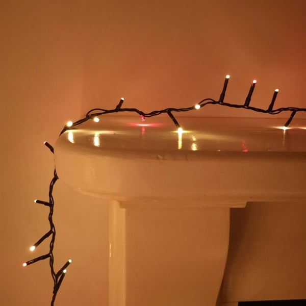 Samuel Alexander 2000 LED 50m Indoor Outdoor Christmas Multi Function Mains Operated String Lights with Timer in Red & Vintage Gold