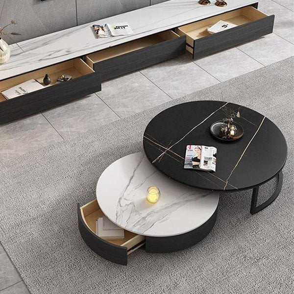 Kahoo Nesting Coffee Table, TV Stand, Sintered Stone-Weilai Concept-Weilai Concept