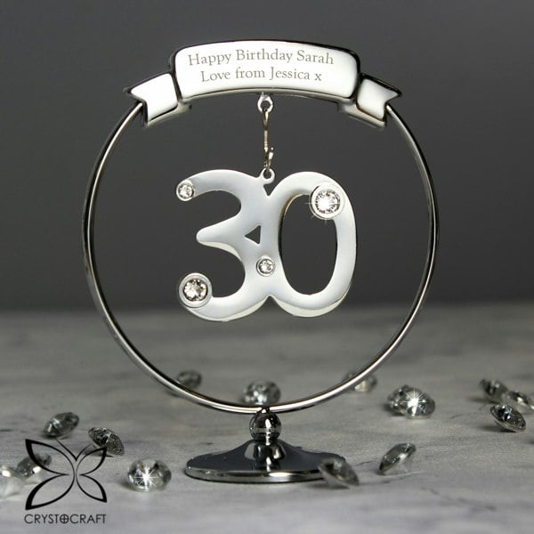 Personalised Memento Company Personalised Crystocraft 30th Celebration Ornament