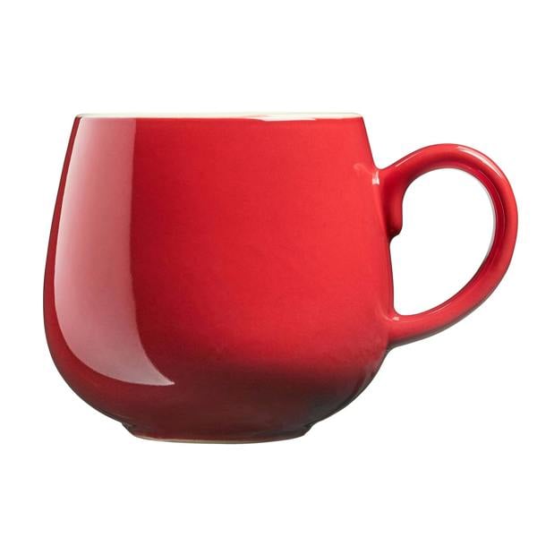 Cooks Professional Set of 4 Stoneware Mugs | 350ml | Red