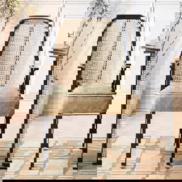 Hellen Rattan Dining Chair, Ash Wood & Cotton Linen-Rit Concept-Rit Concept