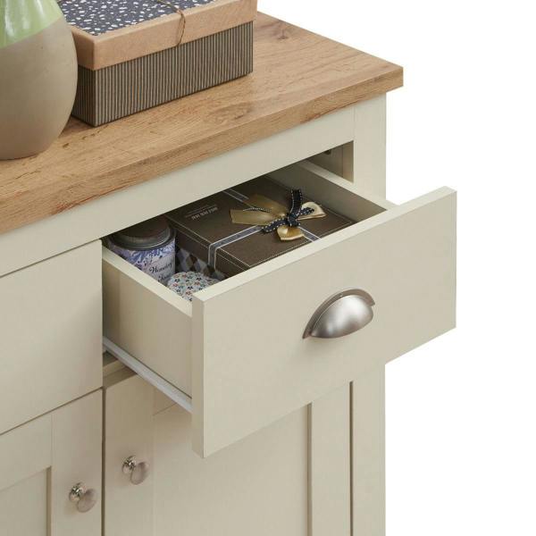 Timber Art Design Lisbon Compact 2 Door 2 Drawer Sideboard Storage Cabinet Cupboard