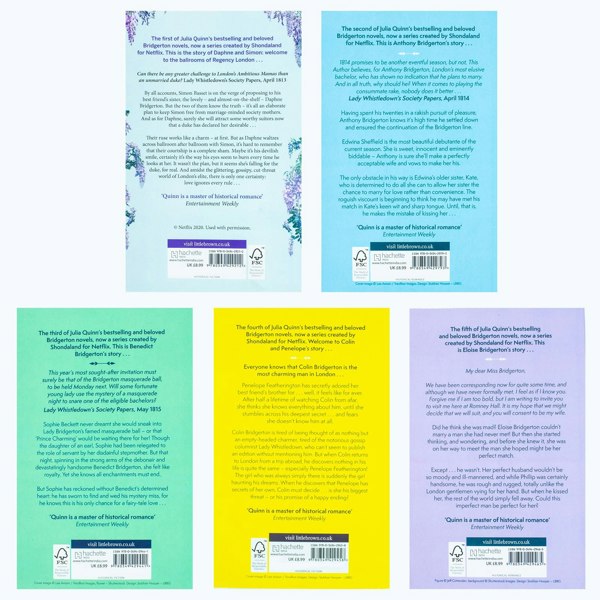 Julia Quinn Bridgerton Family Series 1- 5 Books Collection Set Popular Netflix Series
