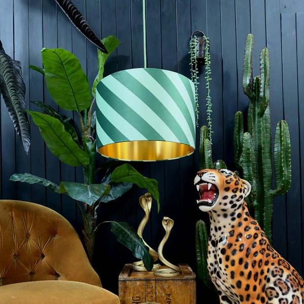 love frankie Helter skelter lampshade in apple sours with gold lining