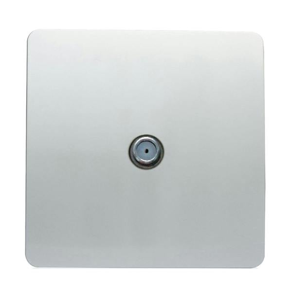 Trendi Switch 1 Gang Male F-Type Satellite Television Socket in Platinum Silver