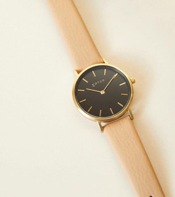 Votch Gold & Black with Tan Watch | Petite