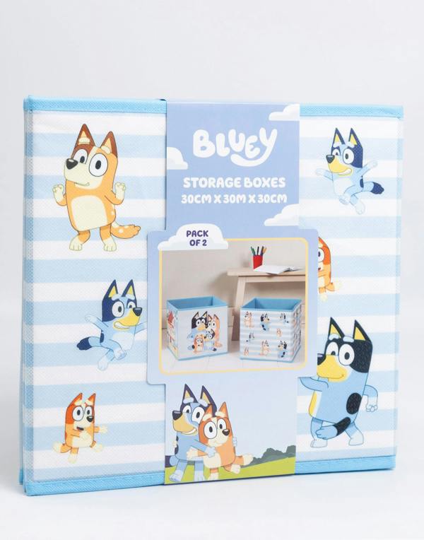 Bluey Unisex Kids Blue Multi Character Storage Cube Twin Pack (One Size)
