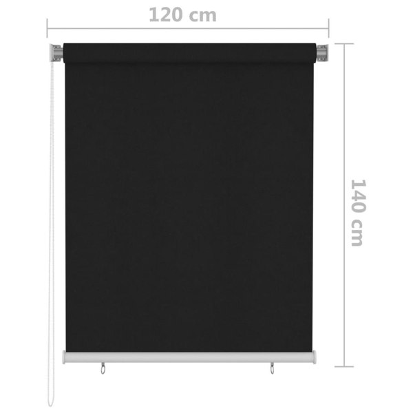 Berkfield Outdoor Roller Blind 120x140 cm Black