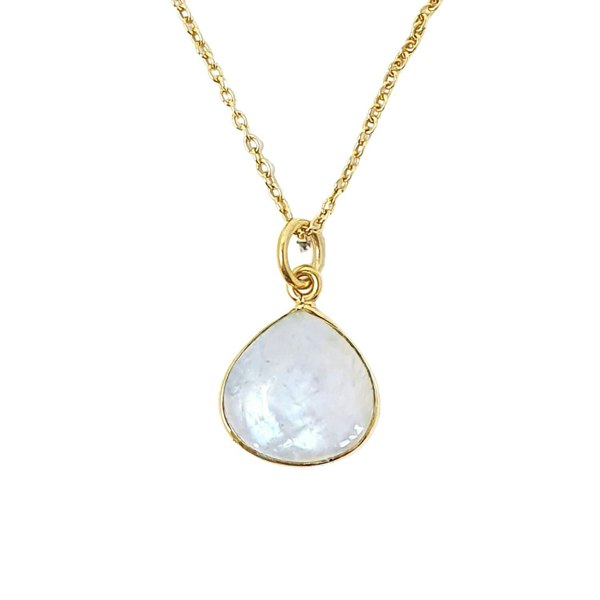 18ct Gold Vermeil Plated Moonstone June Birthstone Necklace