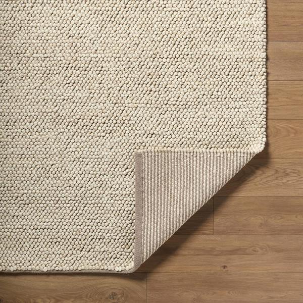 Livabliss Hazar-Hand Woven Ivory Beige Taupe Wool Global Fringe Rug