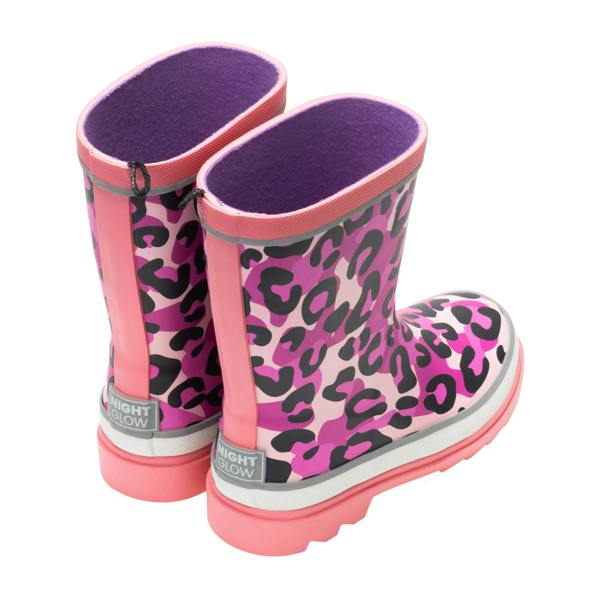 Regatta Childrens/Kids Mudplay III Leopard Print Wellington Boots - Pink Lemonade - 