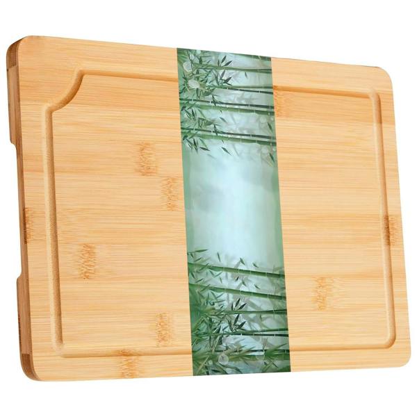 ADOV Large Bamboo Chopping Board, 2 in 1 Cutting Board and Serving Tray with Juice Groove, 41 x 30 x 2 cm