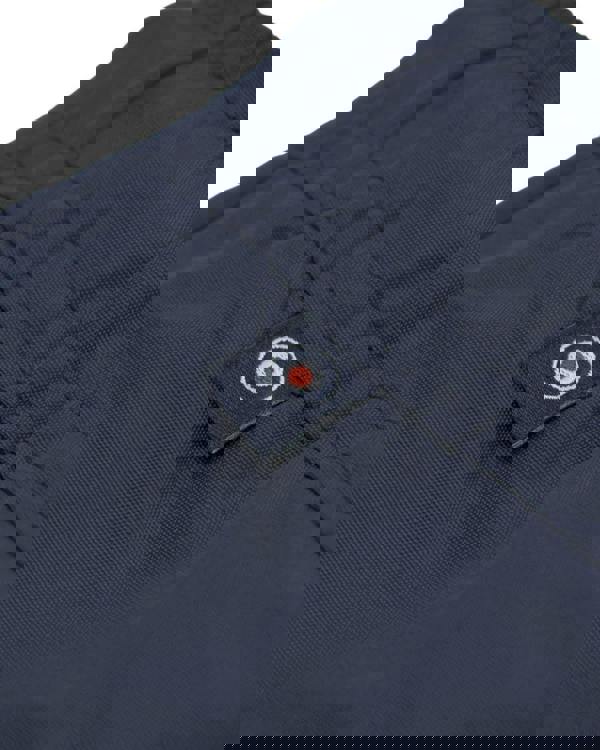 Lambretta Mens Swimming Casual Summer Shorts, navy blue fabric with embroidered logo patch