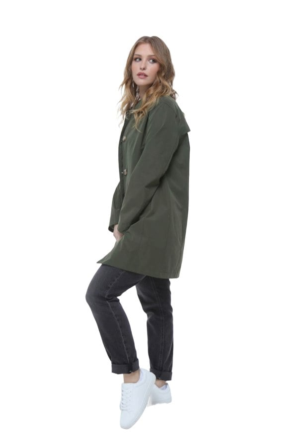 Elle Jennifer Single Breasted Basic Mac - Green