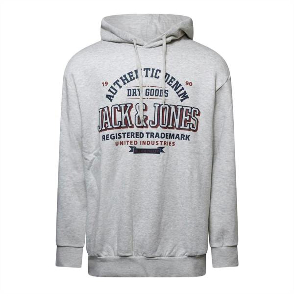 Jack And Jones Mens Logo Plus Hoodie - White - 