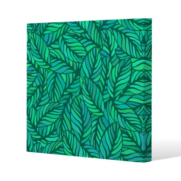 Benjamin Tate Design Green Leaves Pattern (Canvas Print)