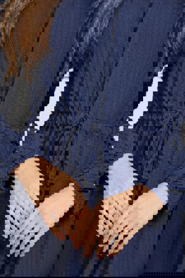 Textured Flared Midi Dress