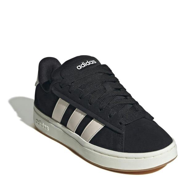 Adidas Womens/Ladies Grand Court Alpha Leather Cloudfoam Trainers - Black/Pink - 