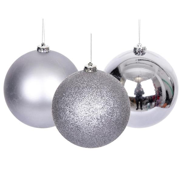 5cm Mid Grey Shatterproof Christmas Bauble Set, 9 or 18 Pieces for Elegant Festive Decorating image 1