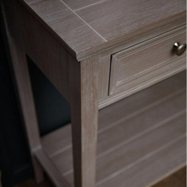 Wyld Haus Laurelbrook Four Drawer Console Table Bottom Shelf