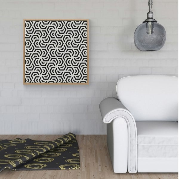 Warren Reed Hexagonal Geometric Pattern Framed Canvas