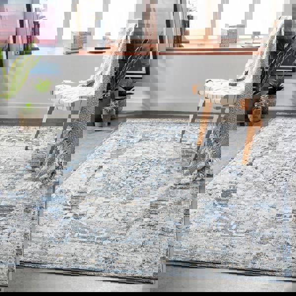 Livabliss Jolie-Vintage Grey Blue Ivory Brown Traditional Boho Rug