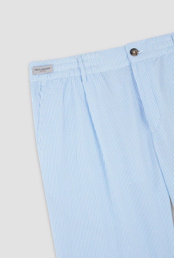 Paul & Shark Men's Riveria Seersucker Cotton Bermuda Shorts - Blue