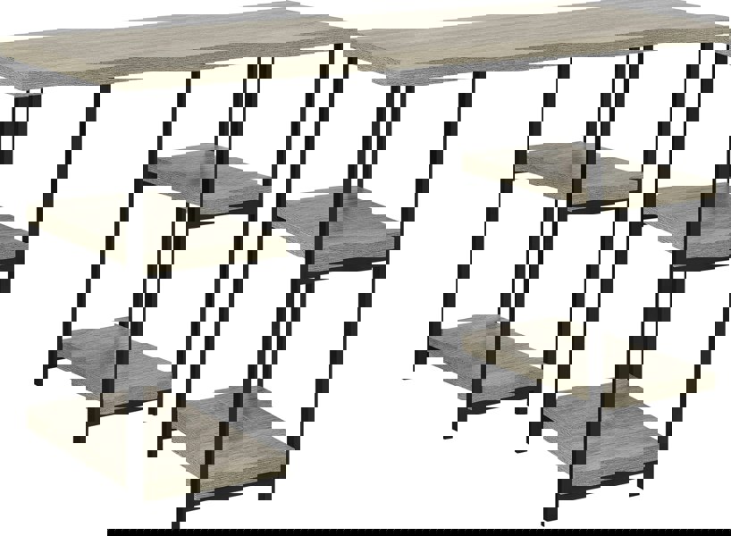 Dorel Home Elmwood double pedestal desk in distressed grey oak