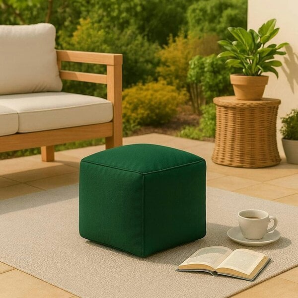 Night Zone Waterproof Bean Bag Footstool Pouffe Cube 40 x 40cm – Indoor & Outdoor Seating