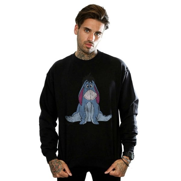 Disney Mens Winnie The Pooh Classic Eeyore Sweatshirt - Black