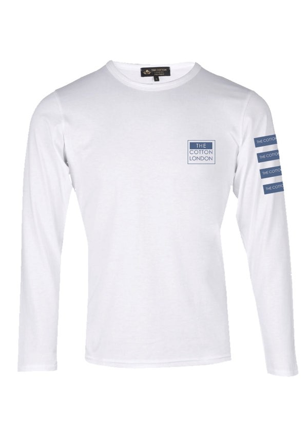 Supima Cotton TCL Brand White and Navy T-shirt