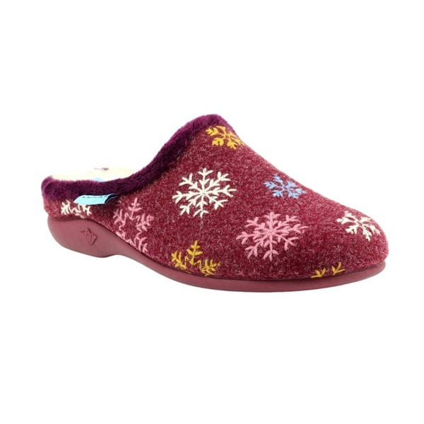 Lunar Women's Juniper Snowflake Slippers - Burgundy