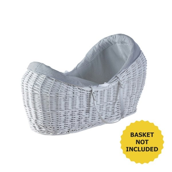 Kinder Valley Grey Waffle Pod Moses Basket Bedding Set