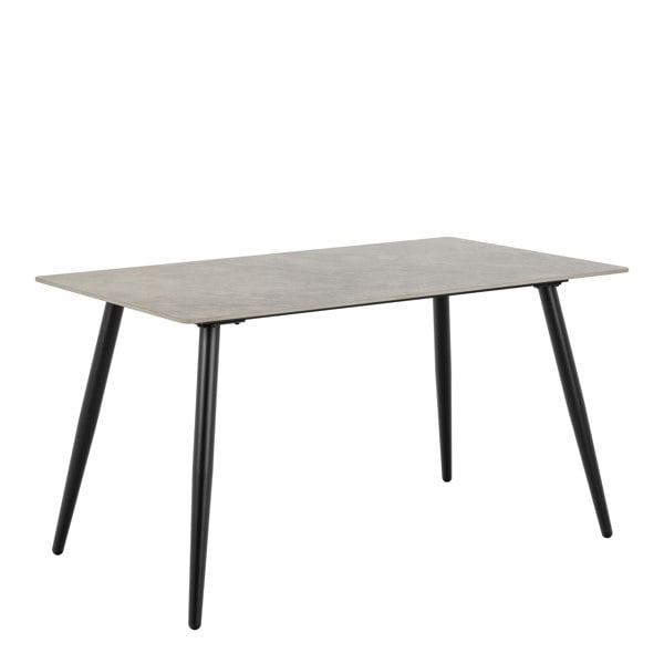 Furniture To Go Wicklow Rectangular Dining Table in Grey/Black 140x75cm Included 4 Brooke Dining Chairs in Monza Beige