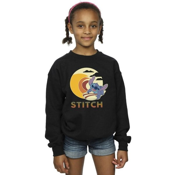 Disney Girls Lilo & Stitch Summer Waves Sweatshirt - Black