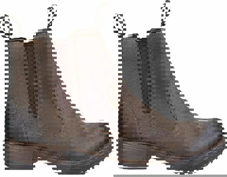 Cotswold Laverton Womens Waterproof Classic Pull On Leather Ankle Boots, brown ankle boots with elastic side panels and pull tabs for easy wear.