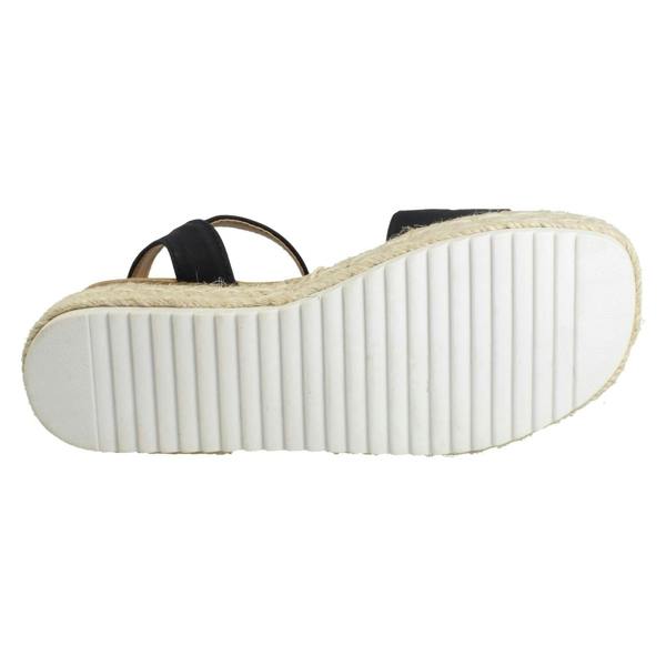 Savannah Ladies Mid Espadrille Wedge Ankle Strap Sandals F12096
